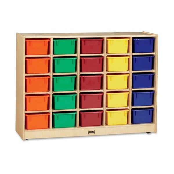 Jonti-Craft JontiCraft 0426JC, TRAY MOBILE CUBBIE, 48W X 15D X 35.5H, BIRCH/ASSORTED JNT0426JC - main